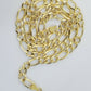 14k Solid Yellow Gold Figaro Link Chain Necklace Lobster Clasp 7mm for Men Women