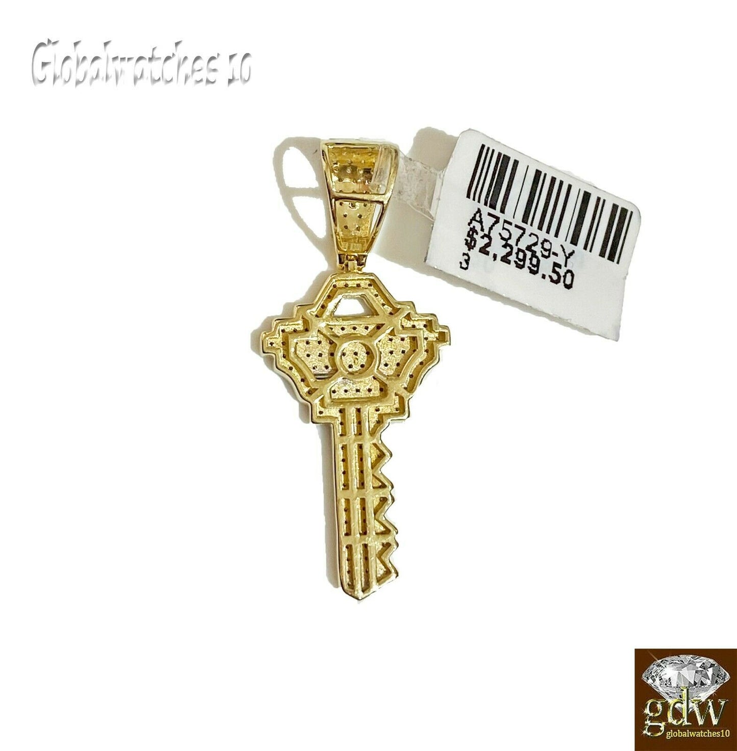 10k Gold Key to the City Charm Pendant with Miami Cuban Chain 20 22 24 26 inch