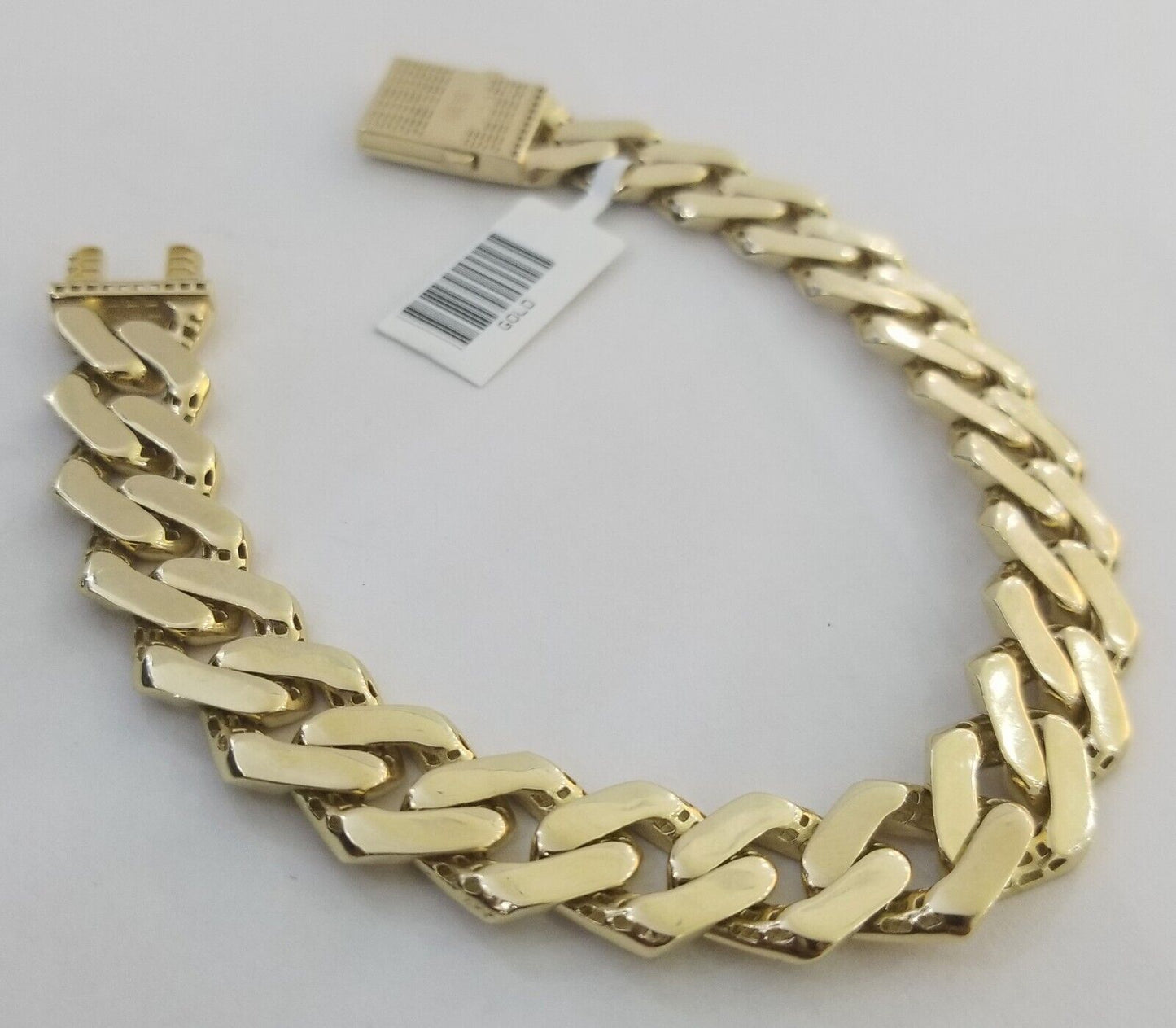 Real 10k Gold Royal Miami Cuban Bracelet 8.5" Necklace 24" Set 10mm Monaco Chain