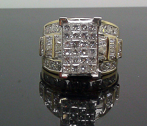 REAL 3 CT Diamond 10k Yellow Gold Wedding/Anniversary Ladies Ring