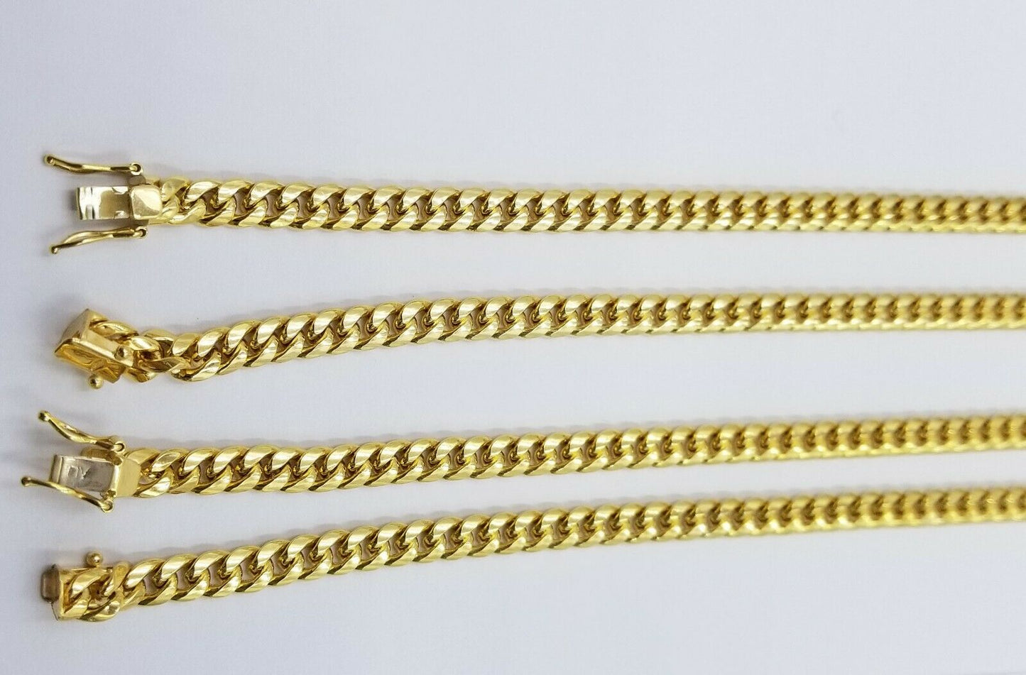 Real 10k Yellow Gold necklace Miami Cuban Link Chain 6mm Mens 10kt 24" Box Lock