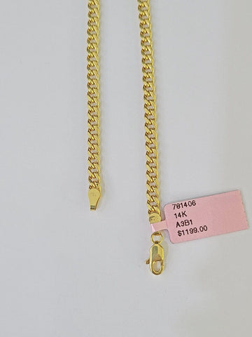 14K Yellow Gold Miami Cuban Bracelet 8" Inch 3mm Box Clasp
