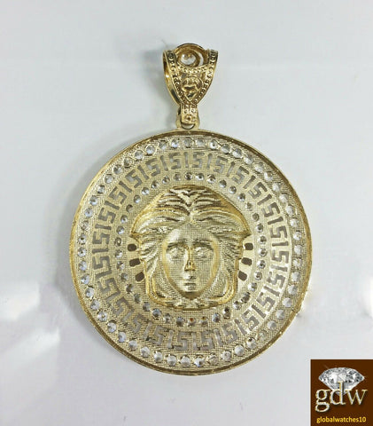 Real 10k Yellow Gold Head Charm Pendant  Men Women 2.5 Inches Long New