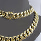 REAL 10k Yellow Gold Miami Cuban Chain Necklace 15mm 24" Inch Box Lock