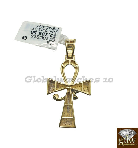 10k Gold Men's Rope Chain with Pendant, Ankh Charm with Chain in Various lengths