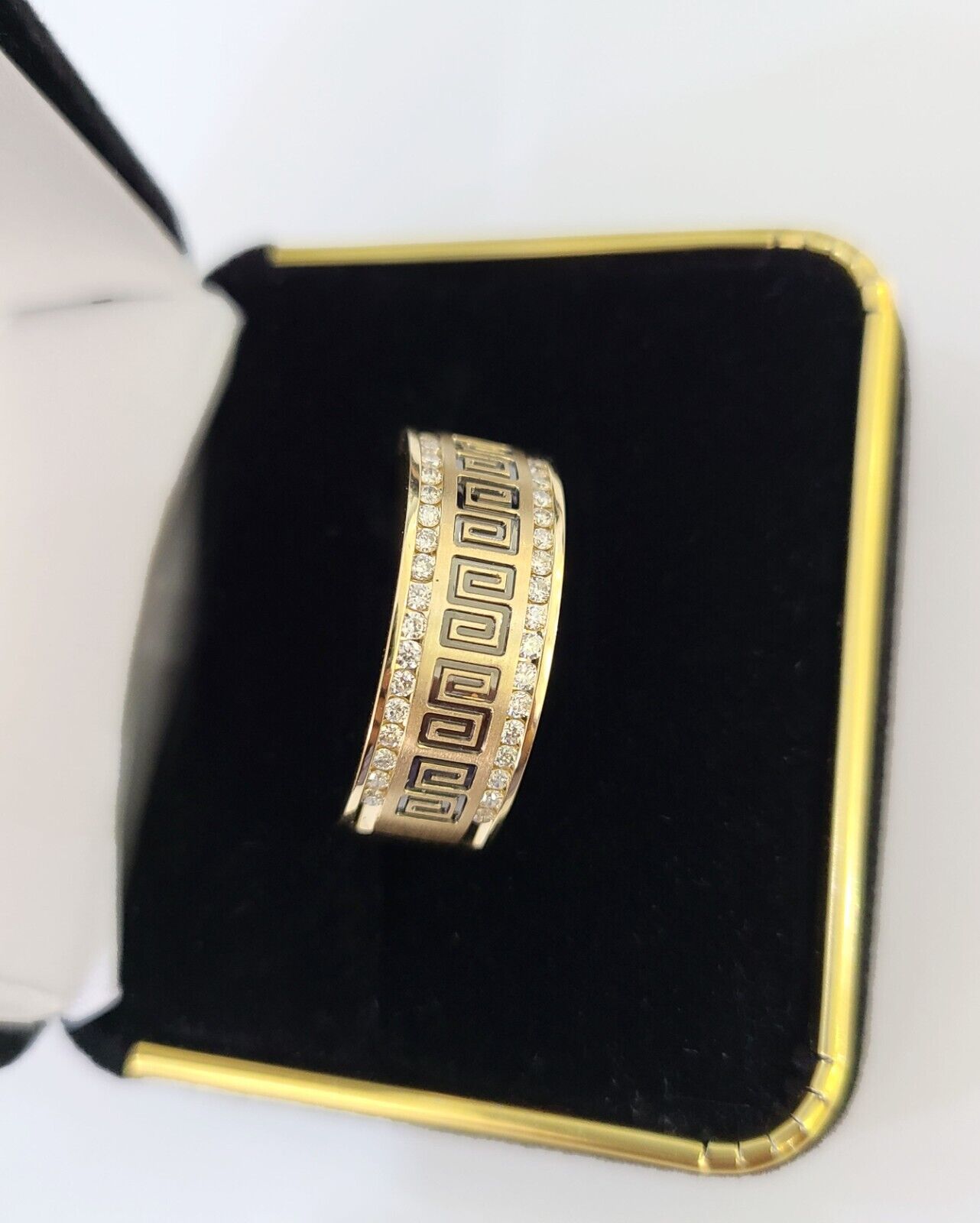 Real 14k Yellow Gold Diamond Mens Ring Band Wedding Genuine Natural Genuine