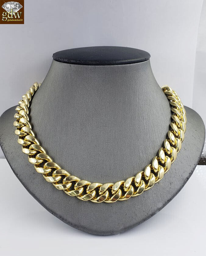 Real 12mm 28" Miami Cuban Chain 10k Yellow Gold Link Necklace  Authentic 10k