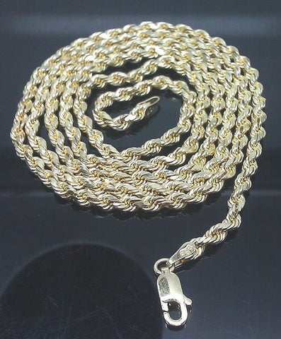 10K Yellow Gold SOLID Rope Chain 3mm 20" 22" 24" 26" 28"