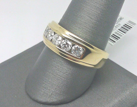 Mens Solid 14k Yellow Gold 1CT Band Wedding Engagement Ring REAL Diamond size 10