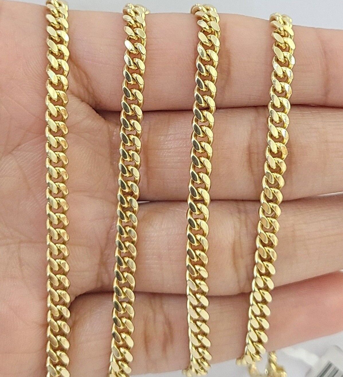 14k Yellow Gold 4mm Miami Cuban Link Chain Necklace 20"-28" Inch Real Solid