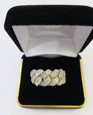 Real 10k Yellow Gold Diamond Ring Men Engagement Wedding Ring sizing induded 12
