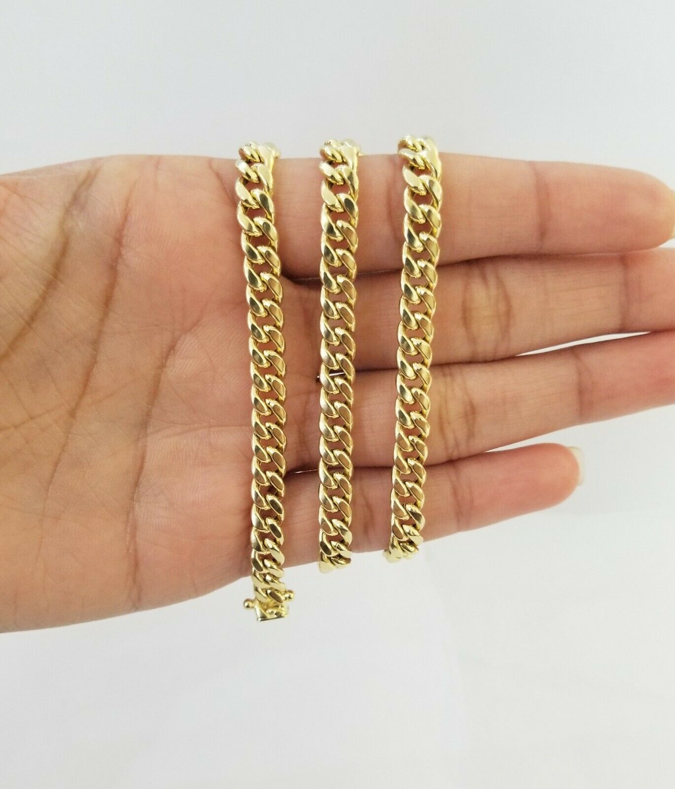 Real 14K Yellow Gold Miami Cuban Link Necklace Chain 6mm box Lock,14kt Gold