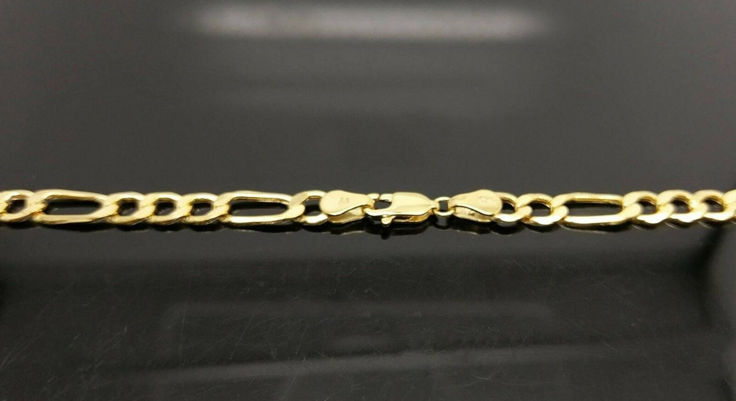 Real 10k Yellow Gold Figaro Chain Necklace 4mm 16" 18" 20" 22" 24" 26" 28" Link