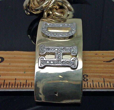 Real SOLID 10k Chino bracelet 100 gms Name Plate 9" Box Lock  Men