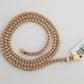 Real 10k Gold Rose Chain Tennis Necklace Diamond Cuts Shiny Men Women 20" 3mm