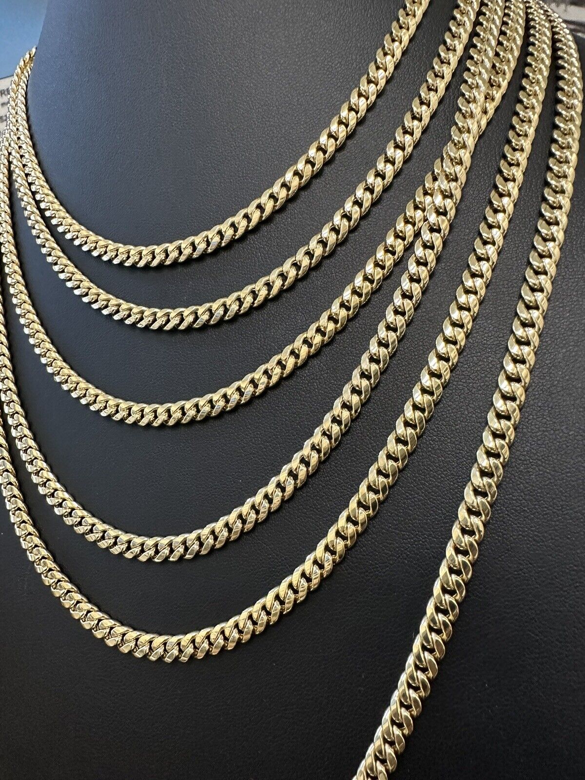 Real 10k Gold Miami cuban Link Chain 5.5 to 6mm Necklace 22 inch Box Lock Link