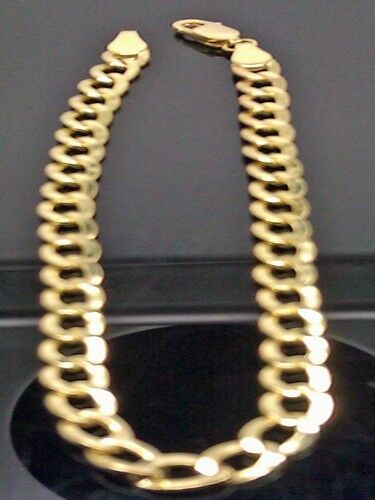 10K Yellow Gold Link Bracelet 4mm Width 8Inch Long 2.6gm Lobster Lock