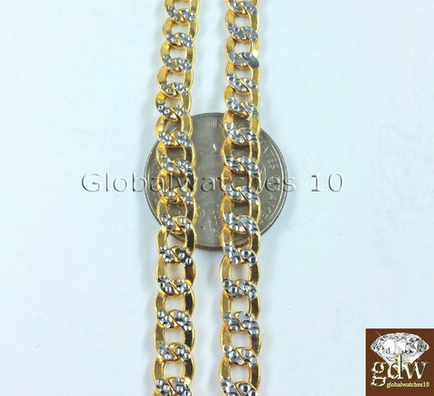 Real 10k Gold 6mm Cuban Curb Link  Chain DiamondCut SET 24" Necklace 8" Bracelet
