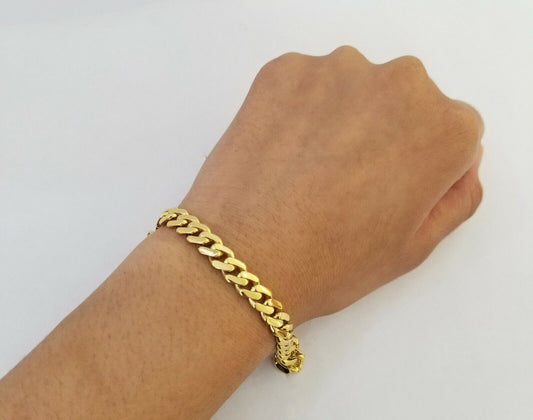 10k Yellow Gold Royal Monaco Miami Cuban Link 8mm 7.5" Bracelet with Box Clasp