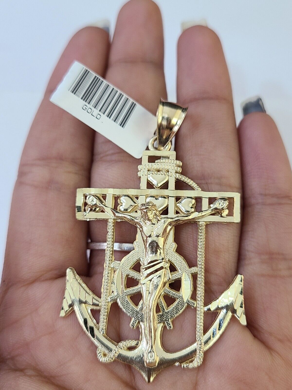 10kt 2024 real gold anchor pendant