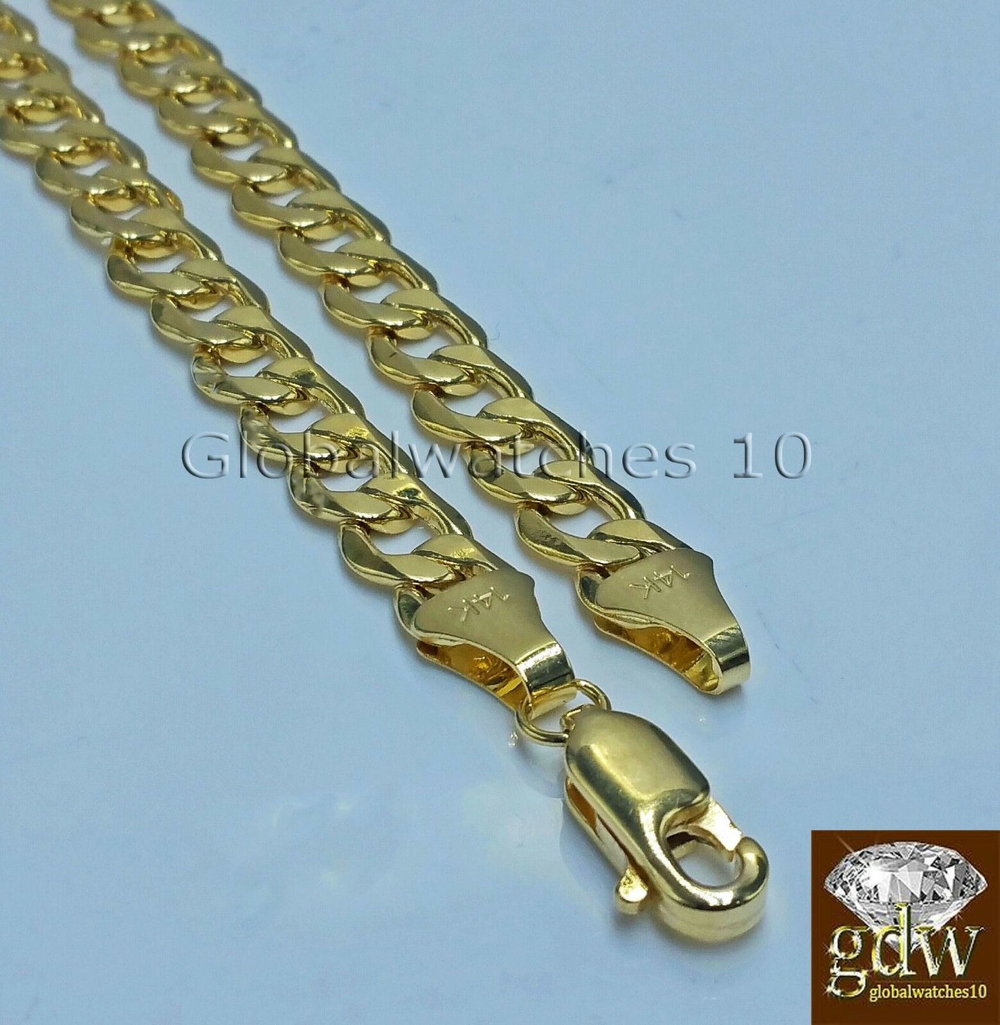 Real 14k Yellow Gold Cuban Curb Link Chain 22  24  26 28 Inch