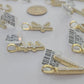 10k Real Yellow Gold Genuine Diamond Initial A-Z Alphabet Charm Pendent
