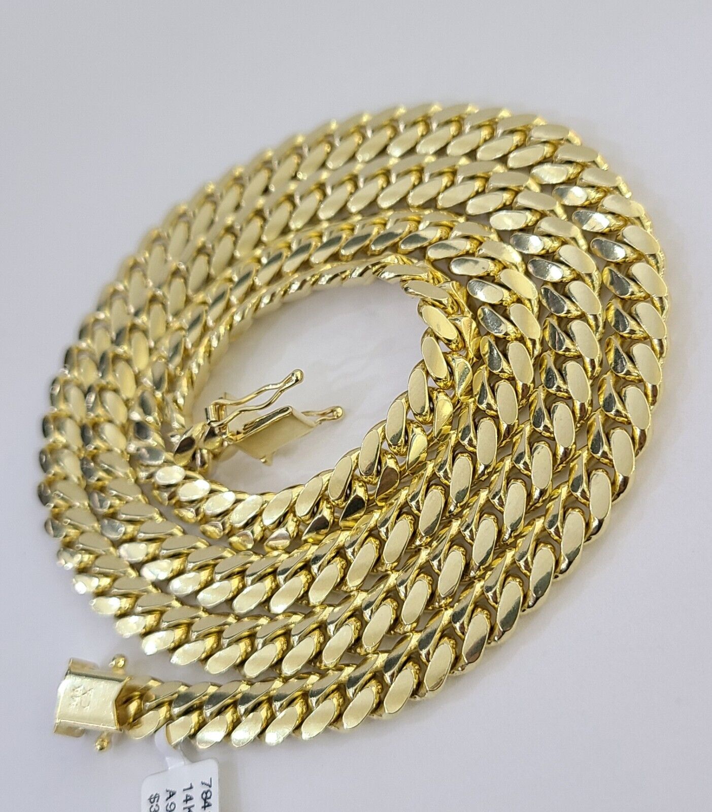 14k Yellow Gold 7mm Miami Cuban Link Chain Necklace 20"-26" Inch Real Solid