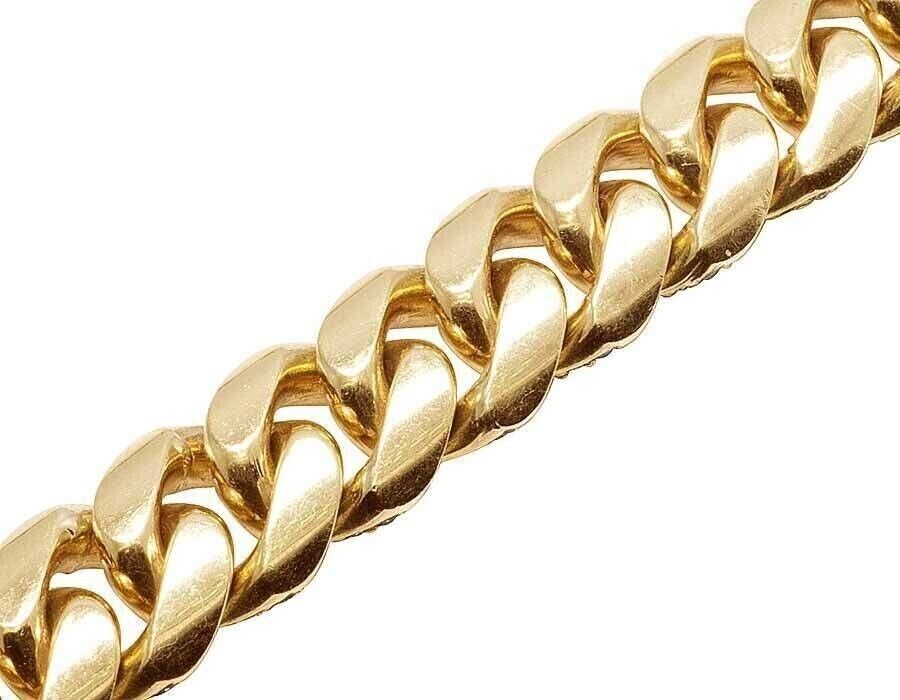 REAL 10k Miami cuban Link Chain / Necklace Gold & Diamonds 26" 11mm SOLID 23CT