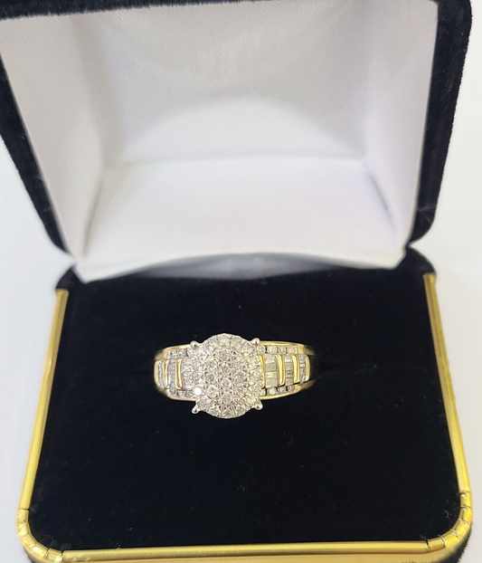 Real 10k Yellow Gold Diamond Ladies Ring Women Engagement Wedding