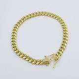 10K Gold Bracelet Men Women 7mm 7.5 Inch Real Miami Cuban