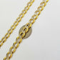 14K Yellow solid Gold 11mm Cuban Curb Link chain Necklace 24" Diamond Cut 14kt