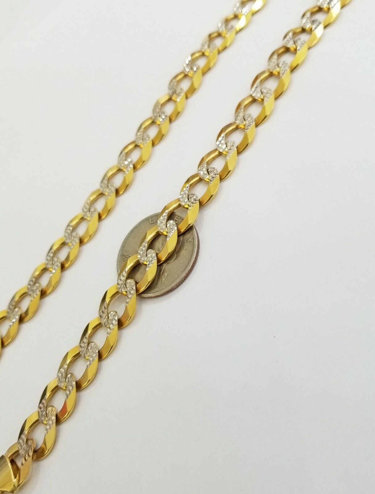 14K Yellow solid Gold 11mm Cuban Curb Link chain Necklace 24" Diamond Cut 14kt