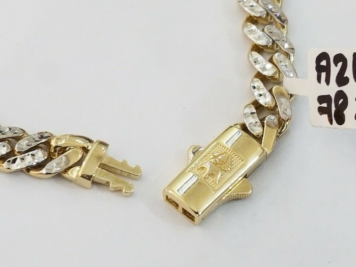 10K Yellow Gold Royal Miami Cuban Chain With Diamond Cut, 24 inches 7 mm Real