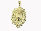 Solid 10k Yellow Gold Lion Head pendant Mens Charm 2.5" Real 10k High Quality Gold