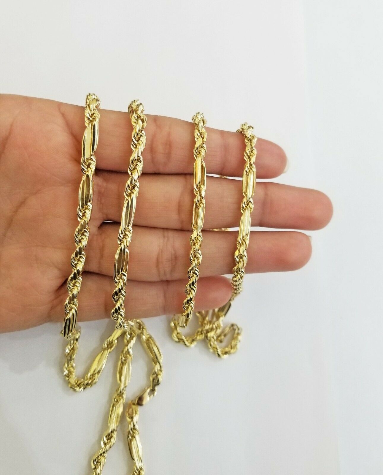 10k REAL Yellow Gold Milano Rope chain 22inch Gold necklace Men Women 4mm 10kt