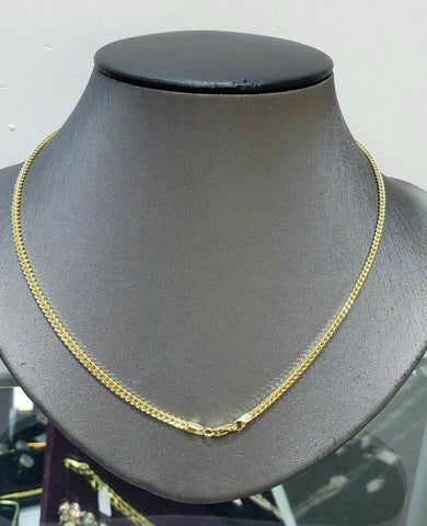 Real 10K Gold Franco Chain Necklace Men 30" inches 2mm