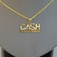 10k Yellow Gold Lucky Cash Mens Charm Pendant with Diamond Cut Design