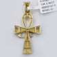 10k Real Gold Cross Evil Eye Pendant Genuine Diamonds Charm 10KT