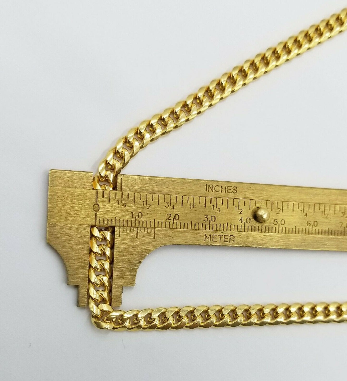 Real 10k Yellow Gold necklace Miami Cuban Link Chain 6mm Mens 10kt 24" Box Lock