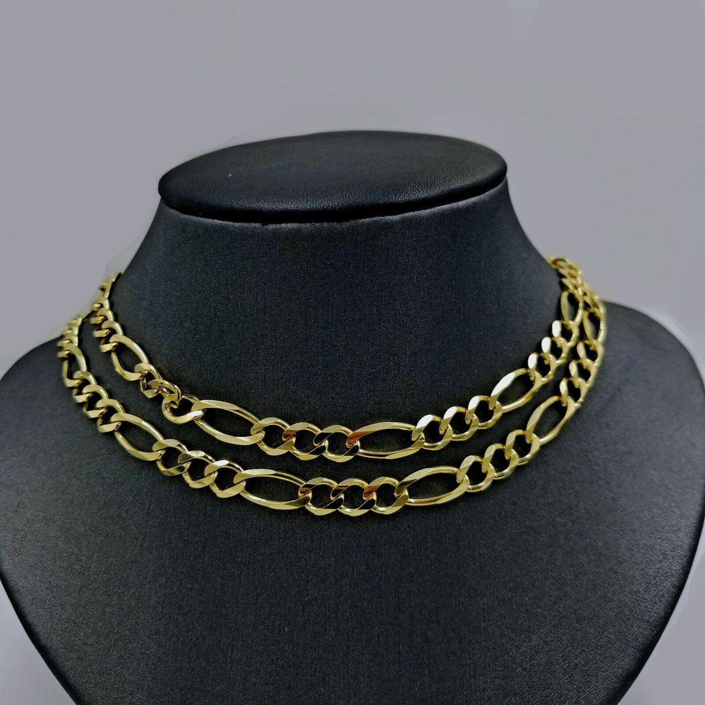 10K Yellow Gold Chain Necklace Figaro Link 26 inches 6mm Men & Women