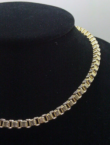 Real 10k Yellow Gold Men Byzantine Box Chain Necklace 32" Inch