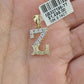 10k Real Yellow Gold Genuine Diamond Initial A-Z Alphabet Charm Letters Pendent