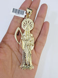 Real 10K Gold Reaper Pendant Charm Diamond Cut 10kt Yellow Gold Charm