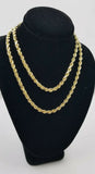 10k Real Gold Rope Chain For Women SOLID Diamond Cut 4mm 16 Inch Free Shipping