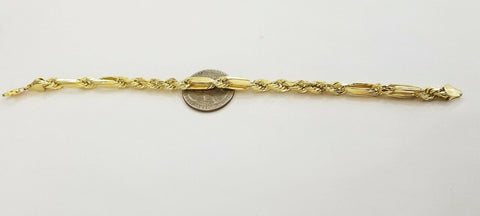 10k Yellow Gold Milano Rope Chain bracelet 8" 5mm real gold hand chain , 10kt