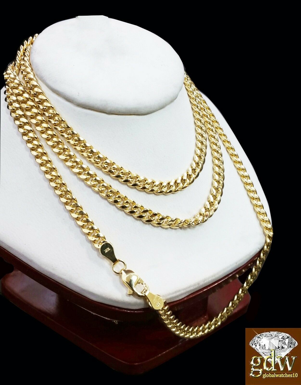 10k Yellow Gold 5mm Miami Cuban Chain Necklace 20 22 24 26 28 inch 10K Gold