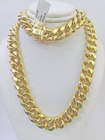 10k Real Miami Cuban Royal Link Chain 24 inch 13mm Genuine Yellow Genuine