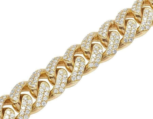 REAL 10k Miami cuban Link Chain / Necklace Gold & Diamonds 26" 11mm SOLID 23CT