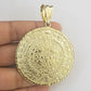 Real 10k Yellow Gold Pendant Circular Mayan Calendar Charm 2.5" SOLID 10kt