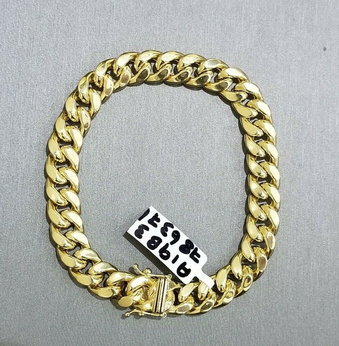 Real 10k Yellow Gold Cuban Link Mens Bracelet 7" Inch Box Lock 9 mm